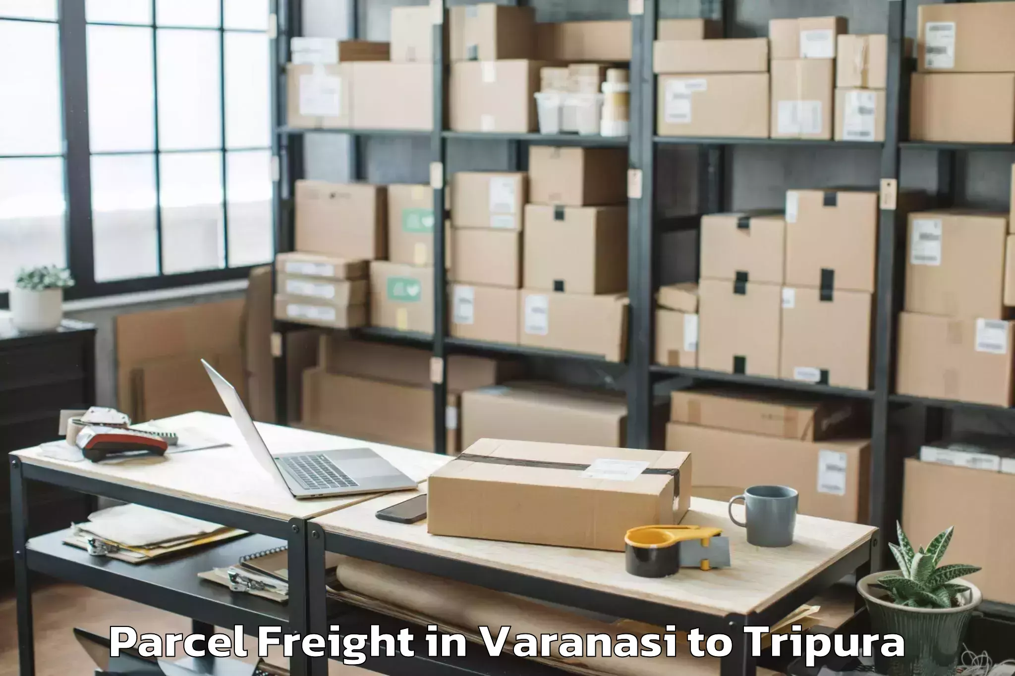 Book Varanasi to Santirbazar Parcel Freight Online